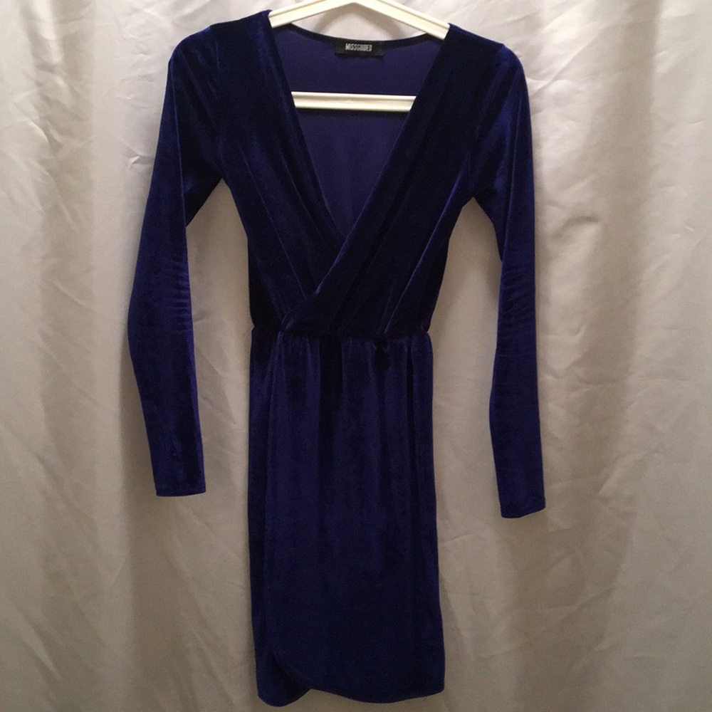 Misguided velvet blue dress